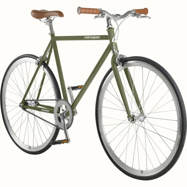 Retrospec Harper Fixie Bike - Single Speed - Olive Drab